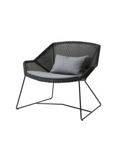 Cane-line - Breeze lounge stol - sort-Lys grå