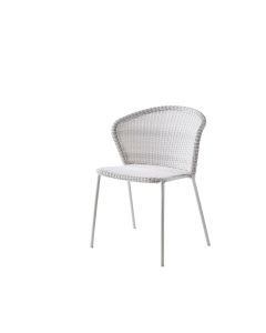 Cane-line - Lean stol u/armlæn -Hvid grå m. grå hynde 