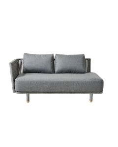 Cane-line - Moments 2 pers. sofa højre med grå hynder 