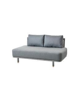 Cane-line - Moments 2 pers. sofa modul med grå hynder 