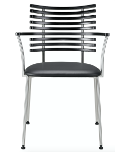 Naver Collection - GM 4106 Tiger - Spisebordsstol m. armlæn - Rustfrit stål -Sort