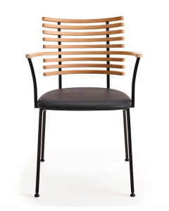 Naver Collection - GM 4106 Tiger - Spisebordsstol m. armlæn - Sort pulverlakeret stål -Eg