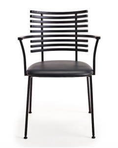 Naver Collection - GM 4106 Tiger - Spisebordsstol m. armlæn - Sort pulverlakeret stål -Sort